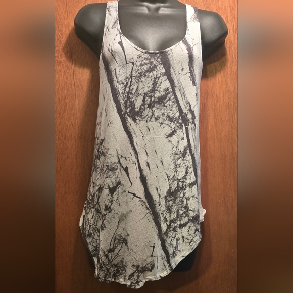 Helmut Lang black & white marbled lightweight tank top szL - Picture 2 of 7